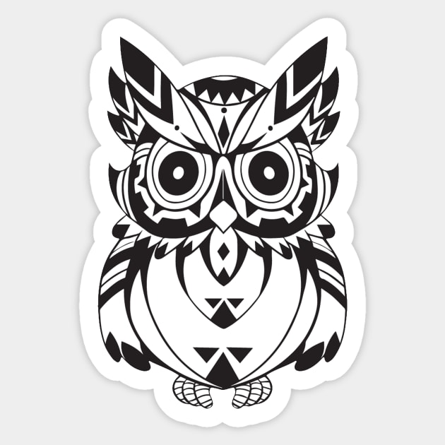 Ethnic Owl V.1 Sticker by edwardecho